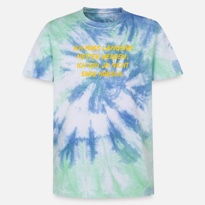 Ich muss langsam netter werden - Unisex Premium Tie Dye T-Shirt - Spiralblau