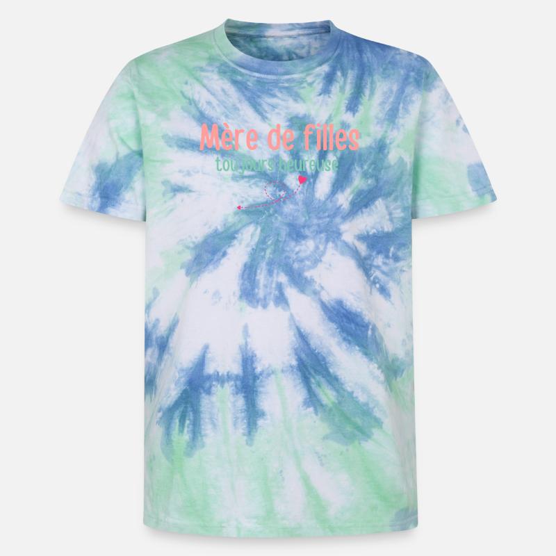Mutter von Töchtern immer glücklich - Unisex Premium Tie Dye T-Shirt - Spiralblau