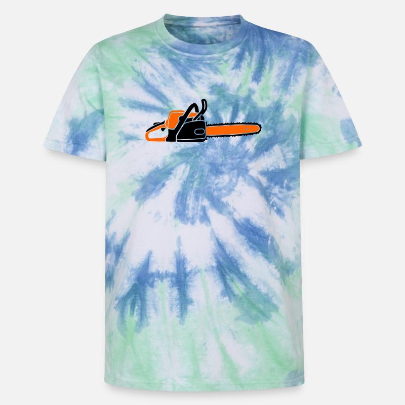 Tronçonneuse Tronçonneuse Bûcheron Bûcheron - T-shirt tie-dye premium unisexe - bleu spirale