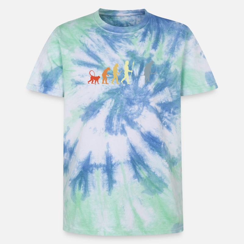 Bäcker Evolution Retro Look - Unisex Premium Tie Dye T-Shirt - Spiralblau