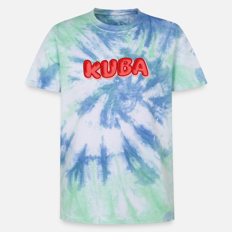 Comic Kuba - Unisex Premium Tie Dye T-Shirt - Spiralblau