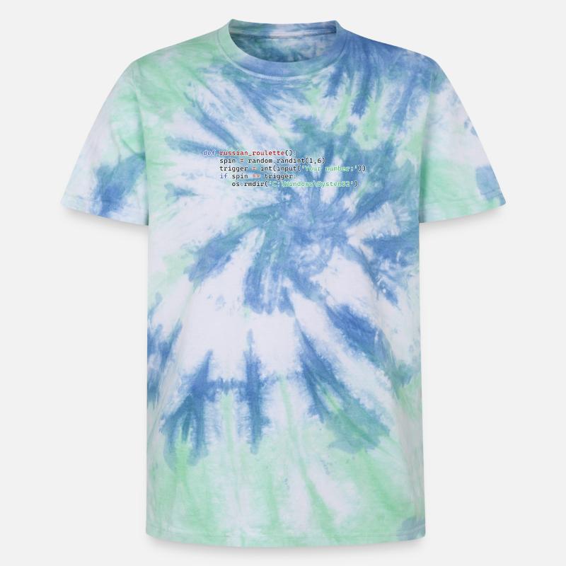 Roulette russe Python - T-shirt tie-dye premium unisexe - bleu spirale