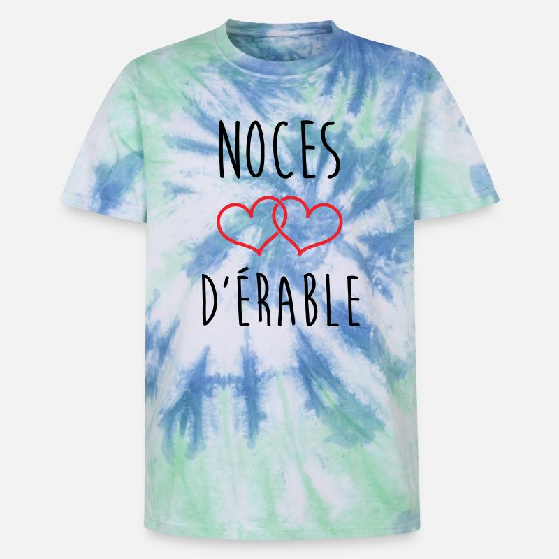 Maple Wedding, 58 års ægteskab - Unisex Premium tie-dye T-shirt - spiralblå