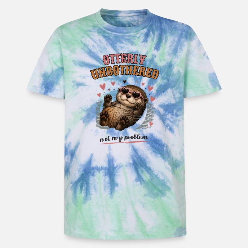 Otterly Unbothered Not My Problem - Unisex Premium Tie Dye T-Shirt - Spiralblau