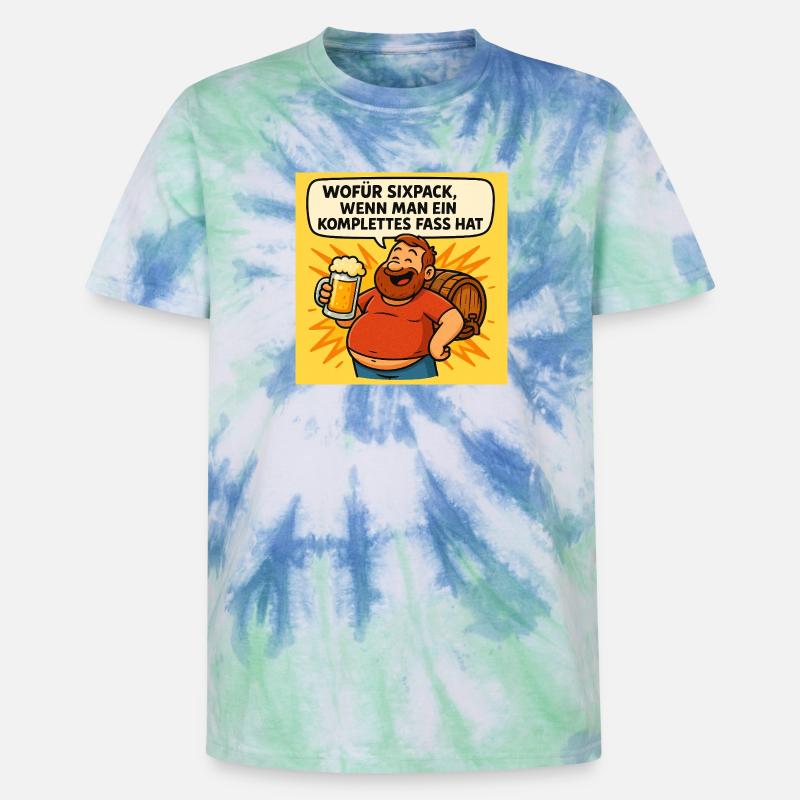 Six Pack oder Fass - Unisex Premium Tie Dye T-Shirt - Spiralblau