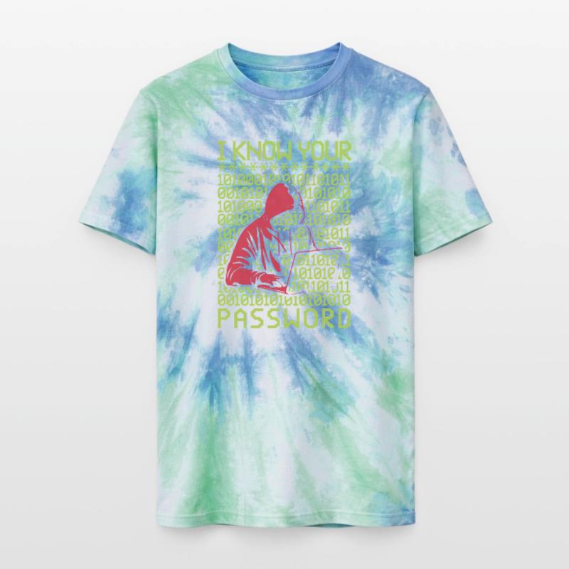 Hacker Hacker Programmeur Linux Password Hacker T-shirt tie-dye premium unisexe