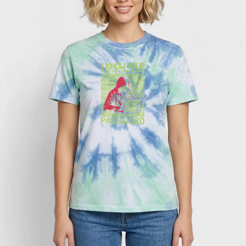 Hacker Hacker Programmeur Linux Password Hacker T-shirt tie-dye premium unisexe