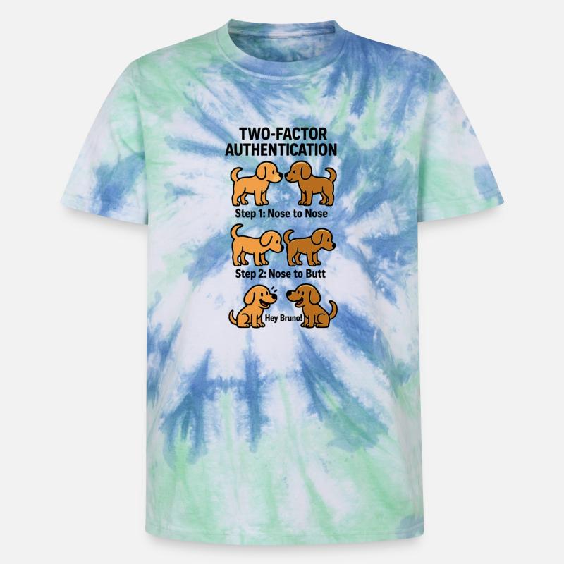 Two Factor Authentication Hunde - Unisex Premium Tie Dye T-Shirt - Spiralblau