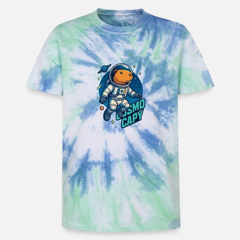 Cosmo Capy – Romkapybara-skjorte 🚀 - Unisex Premium tie-dye T-skjorte - spiralblå
