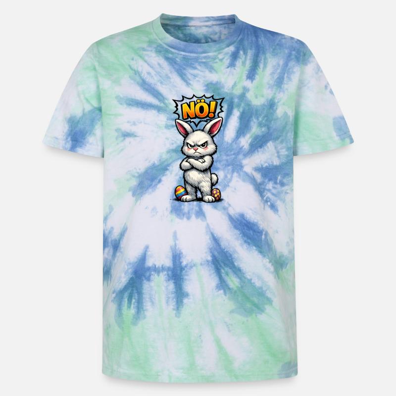 Lower Austrian Bunny Comic Easter Gift - Unisex Premium Tie-Dye T-Shirt - Blue Spiral