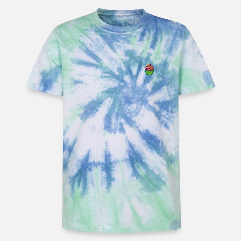 Cupcake - Unisex Premium Tie-Dye T-Shirt - Blue Spiral