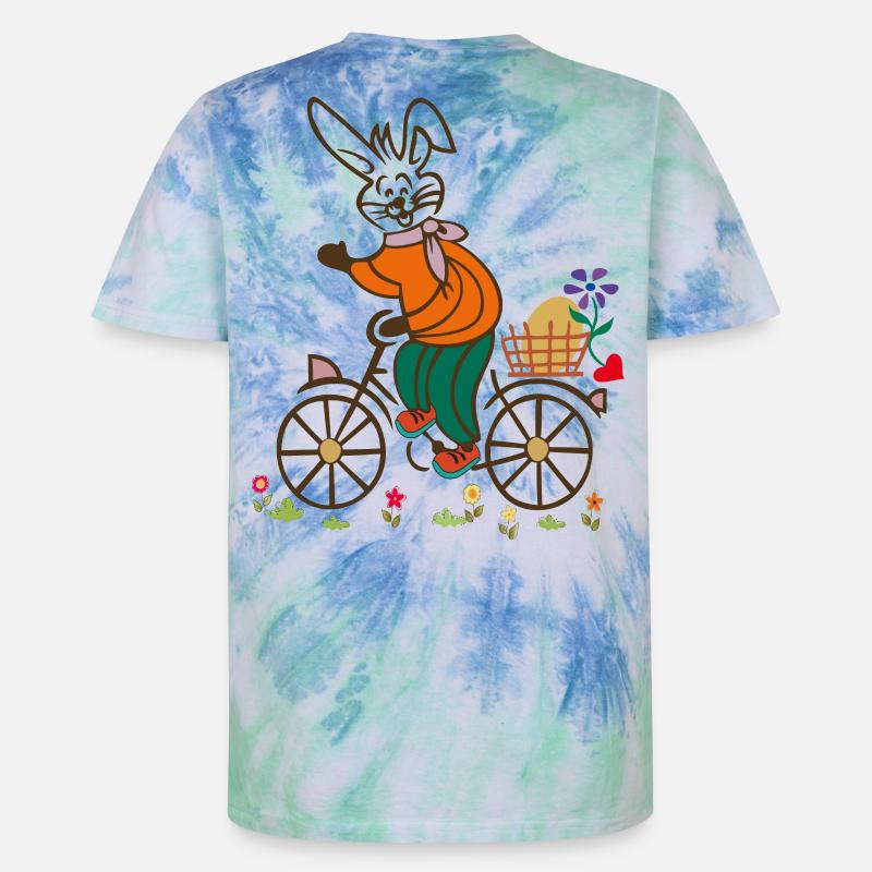 Easter , Easter Egg, Easter - Unisex Premium Tie-Dye T-Shirt - Blue Spiral