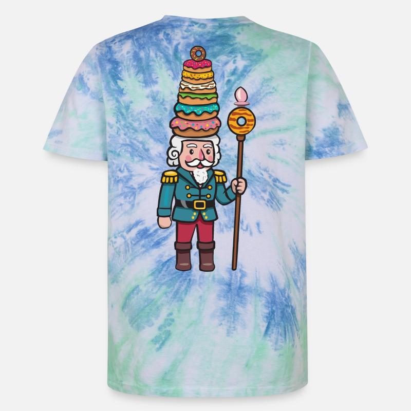 donut cracker nutcracker - Unisex Premium Tie-Dye T-Shirt - Blue Spiral