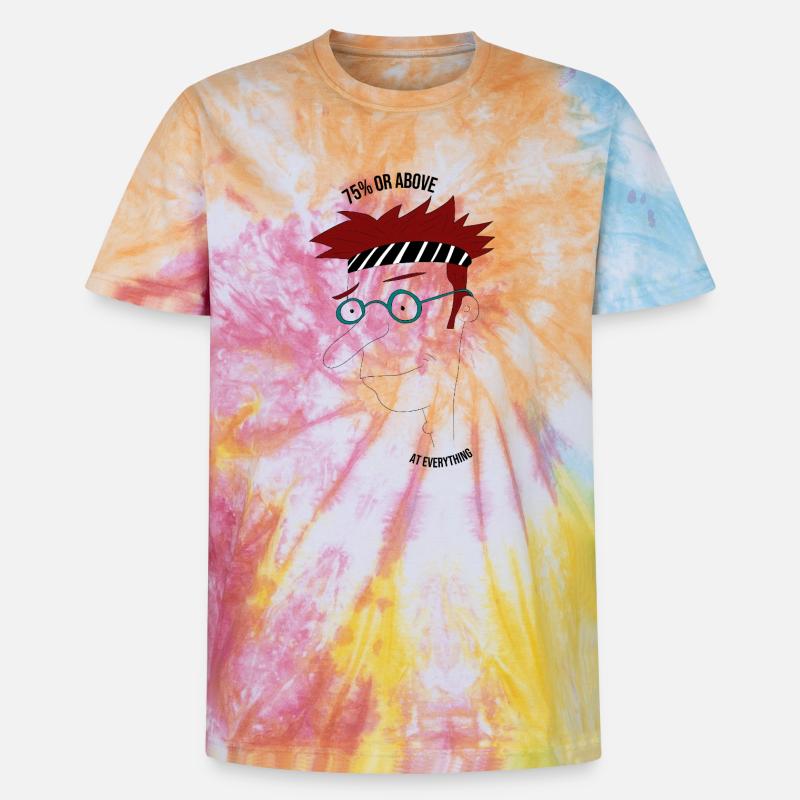 75 % oder mehr in allem, Mann - Unisex Premium Tie Dye T-Shirt - Regenbogen-Spirale