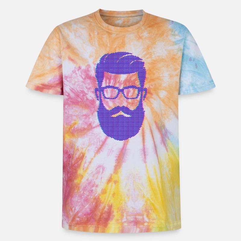 Bartträger Männlichkeit Schnurrbart Bart - Unisex Premium Tie Dye T-Shirt - Regenbogen-Spirale