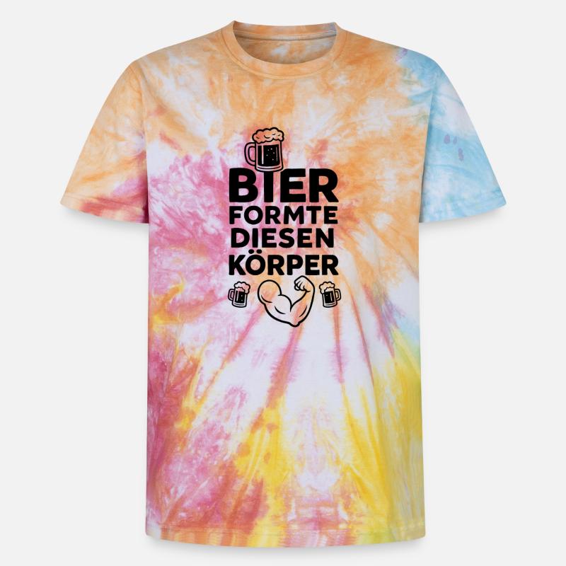 Bier formte diesen Körper - Unisex Premium Tie Dye T-Shirt - Regenbogen-Spirale