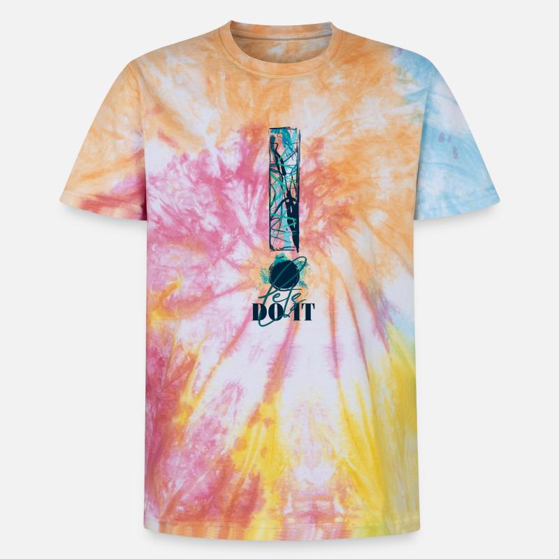 Let's Do It! Motivation! Einfach machen! Nur Mut! - Unisex Premium Tie Dye T-Shirt - Regenbogen-Spirale