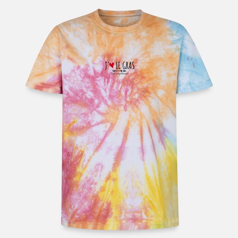 J'aime le gras tout simplement - T-shirt tie-dye premium unisexe - arc-en-ciel spirale