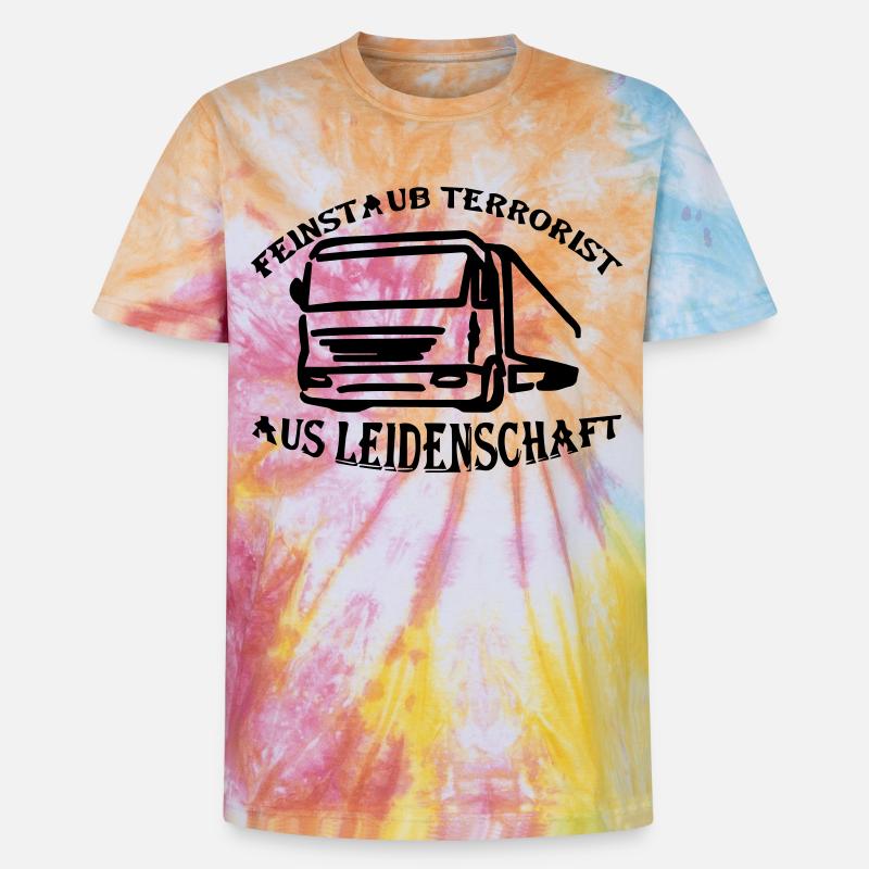 Feinstaub Terrorist aus Leidenschaft - Unisex Premium Tie Dye T-Shirt - Regenbogen-Spirale