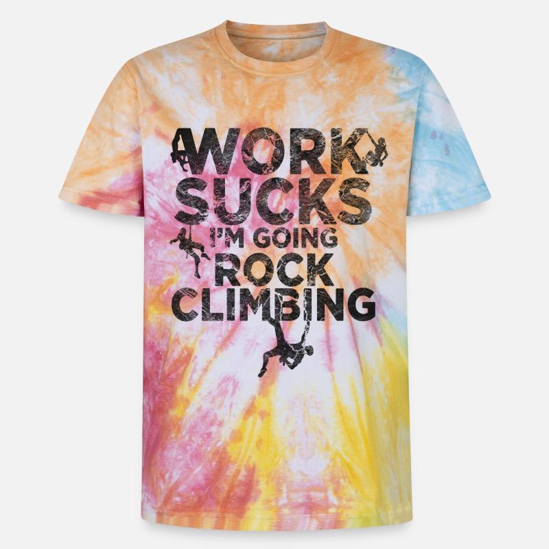 klettern boulder Kletterer klettergurt Geschenk - Unisex Premium Tie Dye T-Shirt - Regenbogen-Spirale