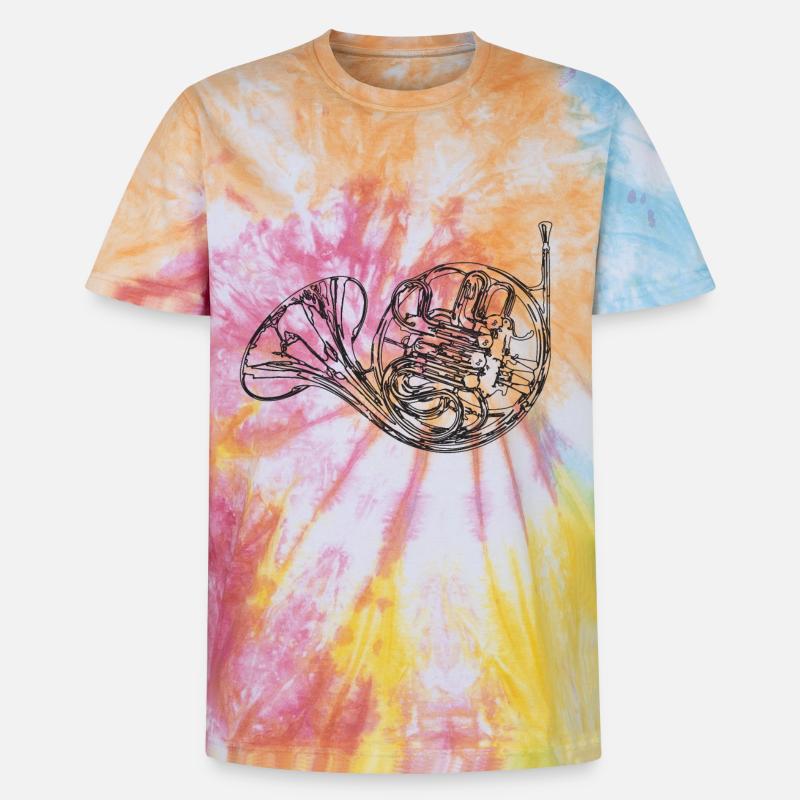 horn - Unisex Premium Tie-Dye T-Shirt - Rainbow Spiral