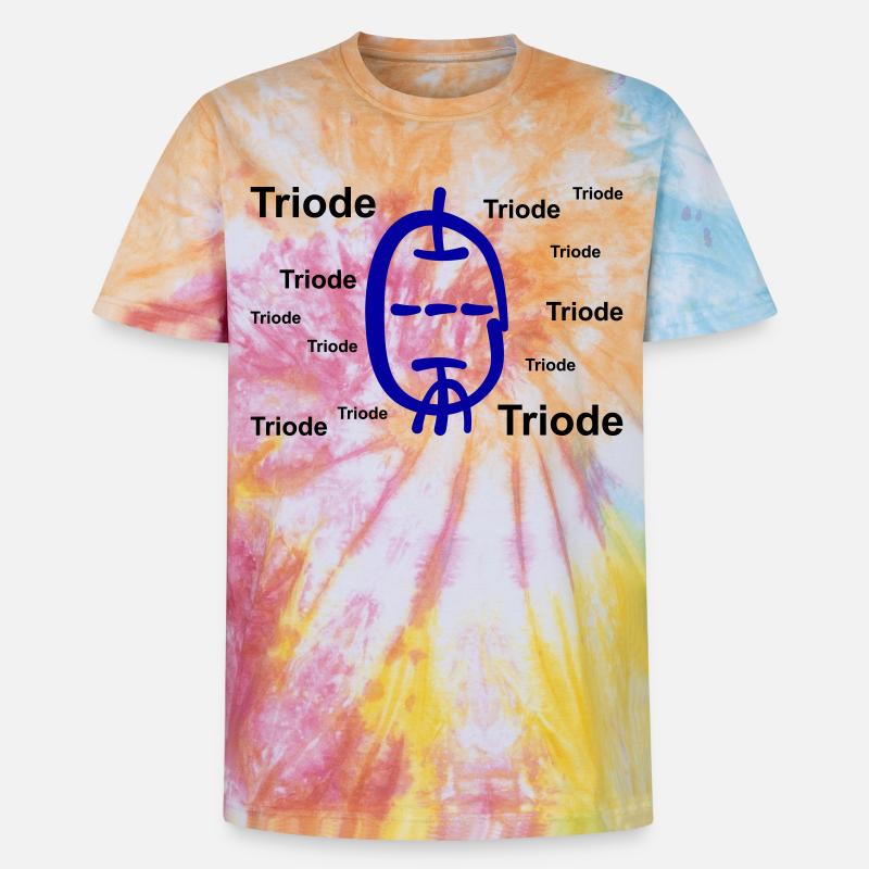 Calligraphic Style Triode with Text - Unisex Premium Tie-Dye T-Shirt - Rainbow Spiral