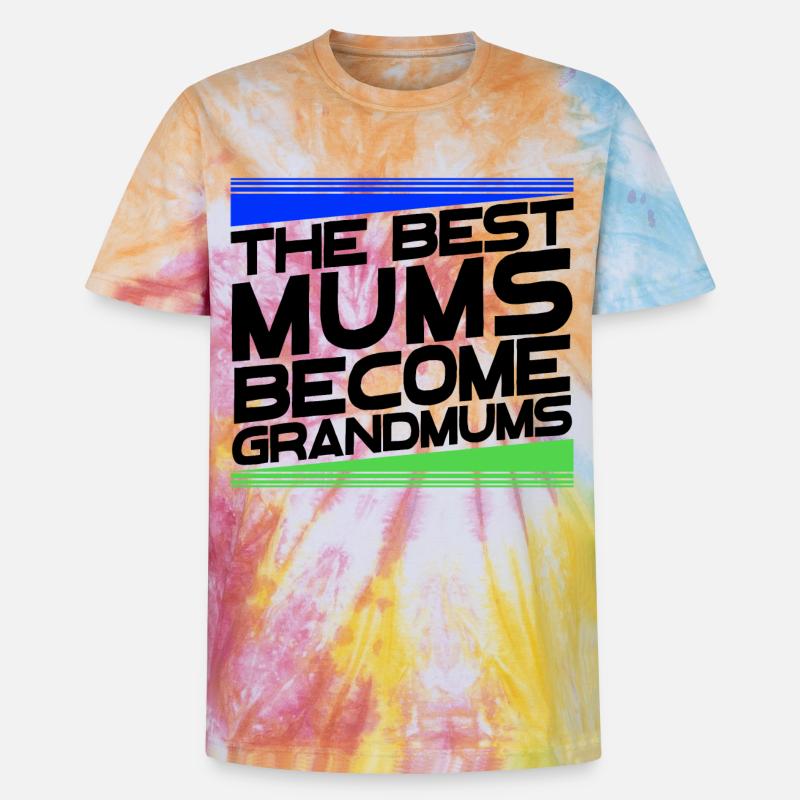 Cool Oma Statement Großmutter Glückwunsch - Unisex Premium Tie Dye T-Shirt - Regenbogen-Spirale