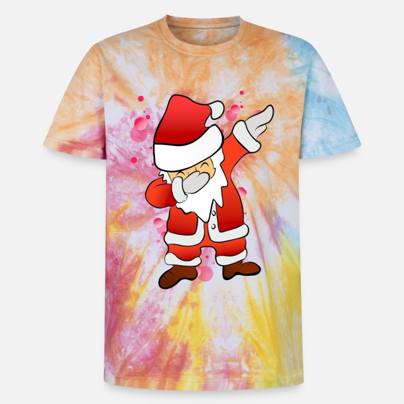 Dabbing Nikolaus - Unisex Premium Tie Dye T-Shirt - Regenbogen-Spirale