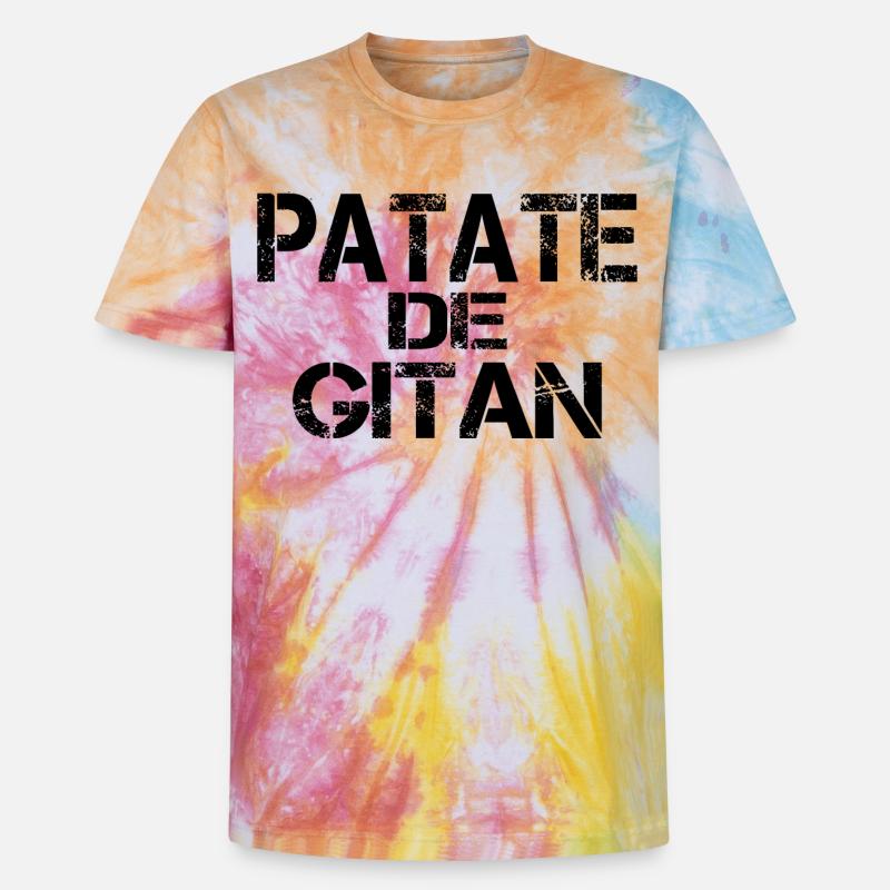 Patate de GITAN - T-shirt tie-dye premium unisexe - arc-en-ciel spirale