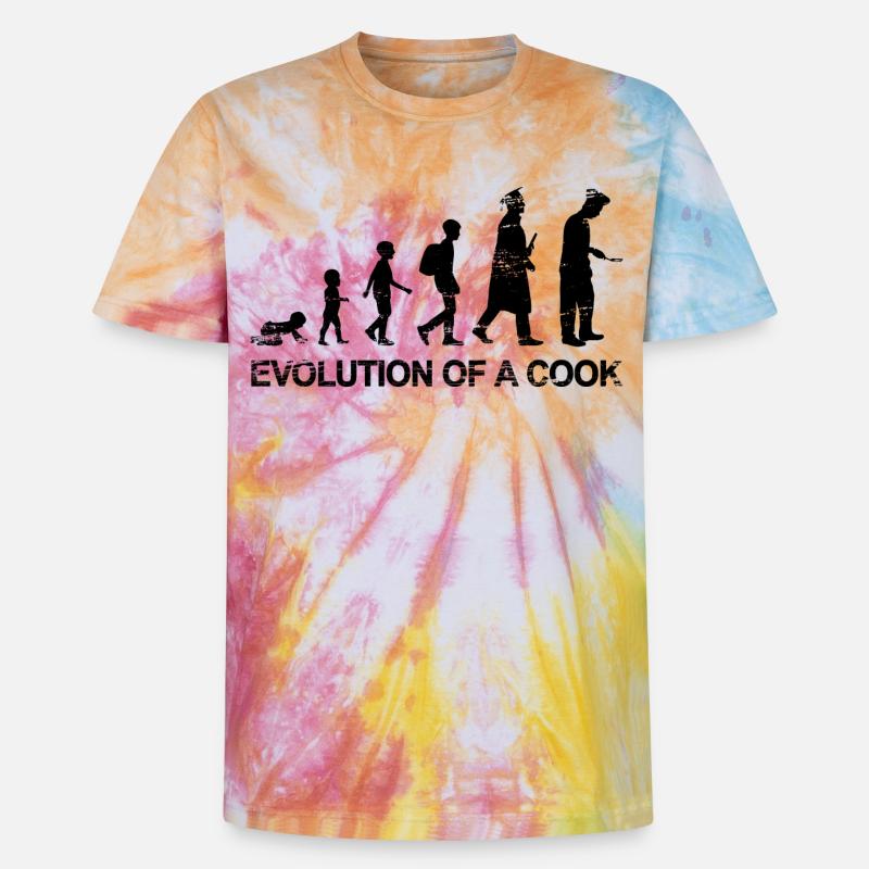 Évolution du chef - T-shirt tie-dye premium unisexe - arc-en-ciel spirale