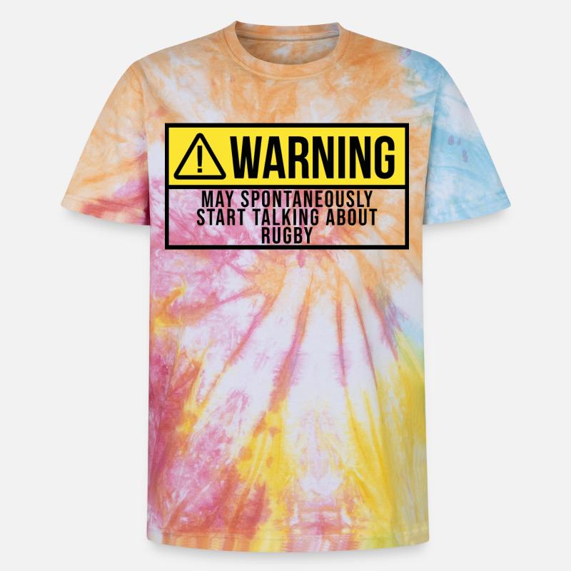 Rugby - Unisex Premium Tie-Dye T-Shirt - Rainbow Spiral