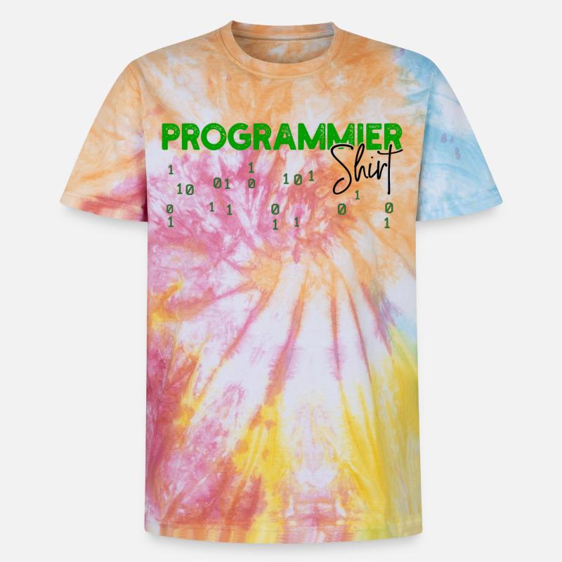 Programmierer Developer Code Statement Skripting - Unisex Premium Tie Dye T-Shirt - Regenbogen-Spirale