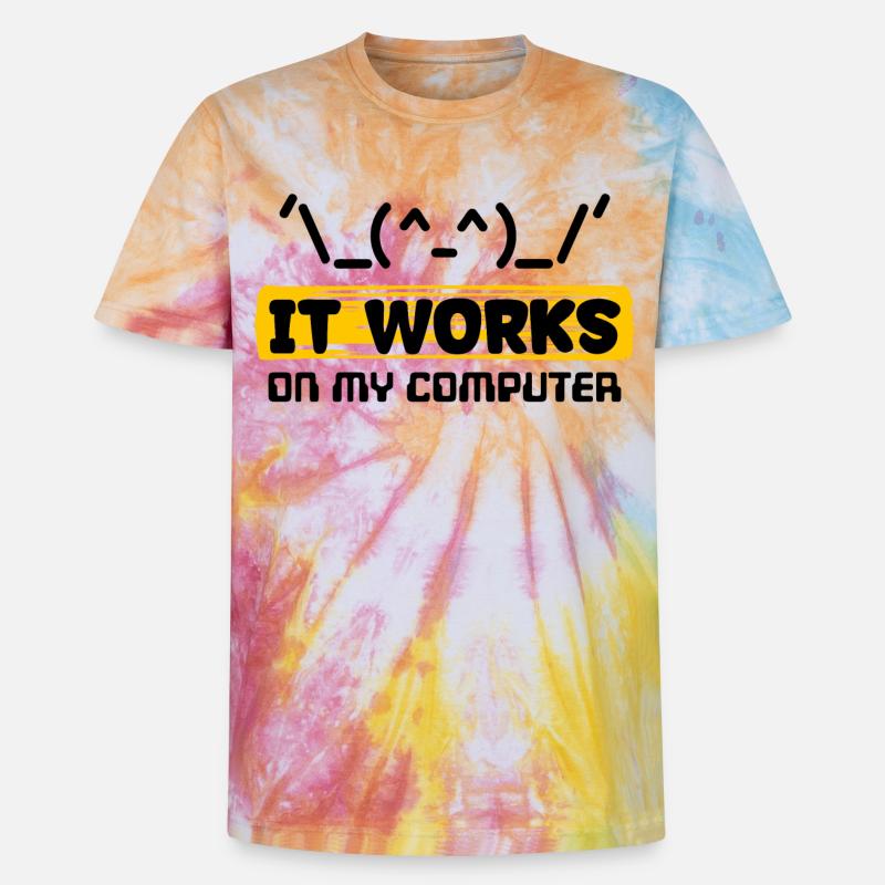 Coden Skripting Computerfreak Developer Statement - Unisex Premium Tie Dye T-Shirt - Regenbogen-Spirale