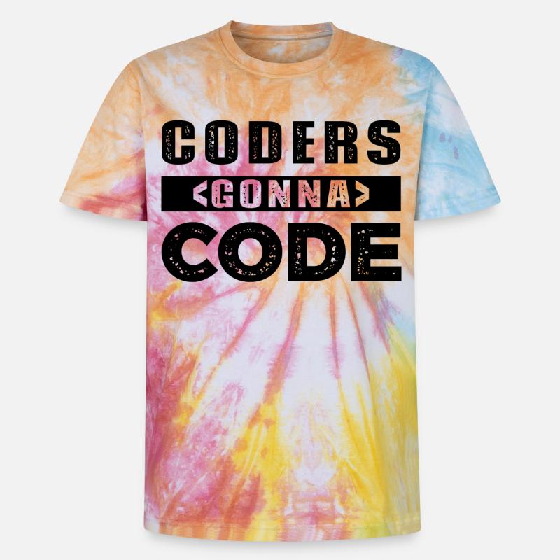 Coders Gonna Code - Unisex Premium Tie Dye T-Shirt - Regenbogen-Spirale