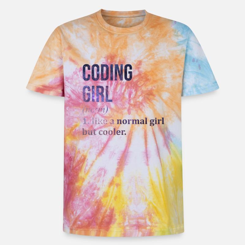 Codage Codage Codage - T-shirt tie-dye premium unisexe - arc-en-ciel spirale