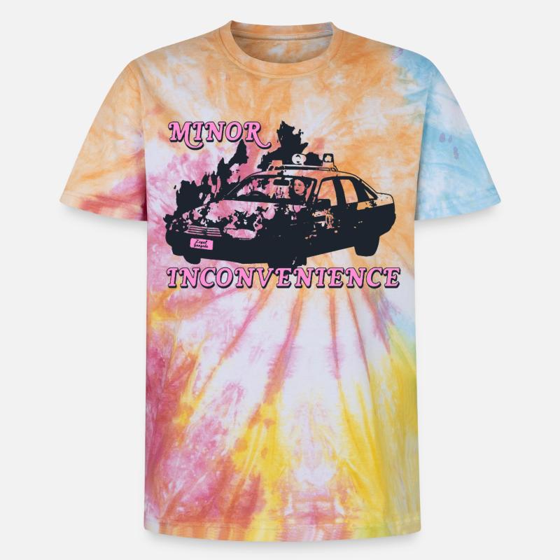 Conception de la déclaration d’inconvénient mineur - T-shirt tie-dye premium unisexe - arc-en-ciel spirale