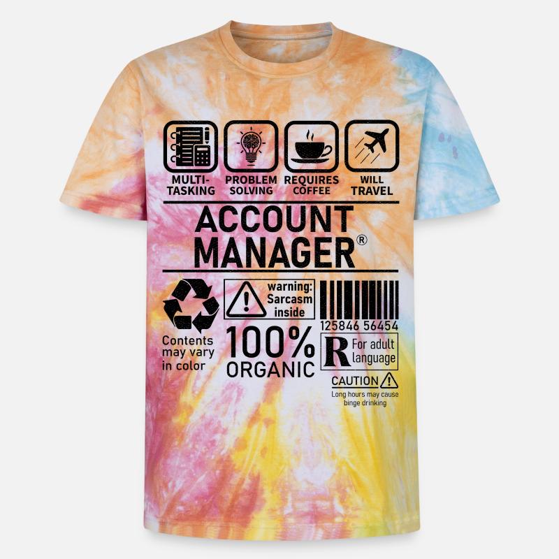 Account Manager Multi Tasking Problem Solving - Unisex Premium Tie-Dye T-Shirt - Rainbow Spiral