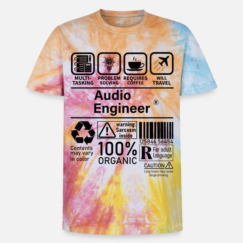 Audio Engineer multi tasking problem solving - Unisex Premium Tie-Dye T-Shirt - Rainbow Spiral