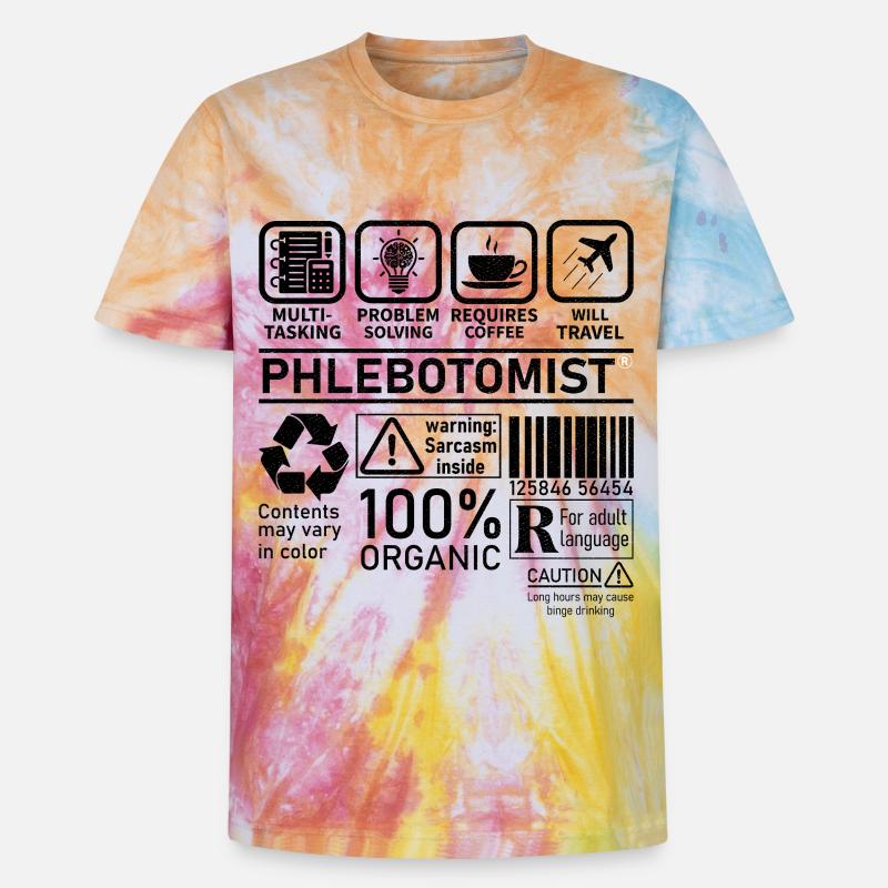Phlebotomist multi tasking problem solving - Unisex Premium Tie-Dye T-Shirt - Rainbow Spiral