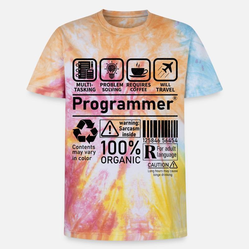 Programmer multi tasking problem solving requires - Unisex Premium Tie Dye T-Shirt - Regenbogen-Spirale