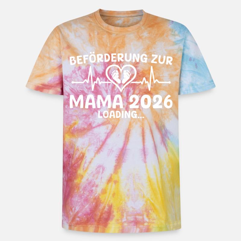 Werdende Mutter 2026 loading - Mama - Unisex Premium Tie Dye T-Shirt - Regenbogen-Spirale