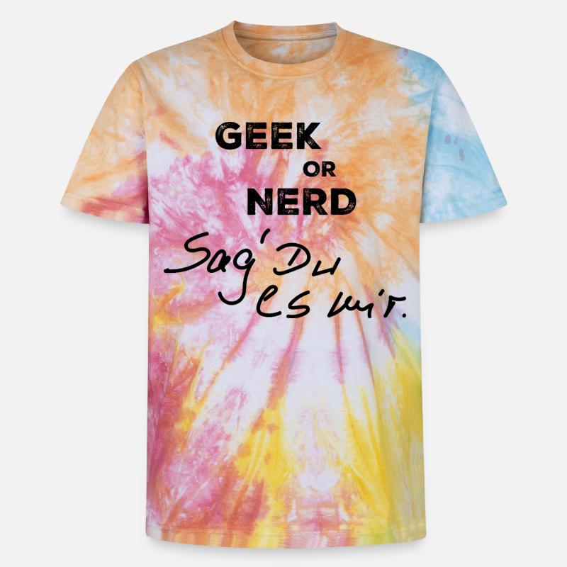 Geek oder Nerd - Unisex Premium Tie Dye T-Shirt - Regenbogen-Spirale