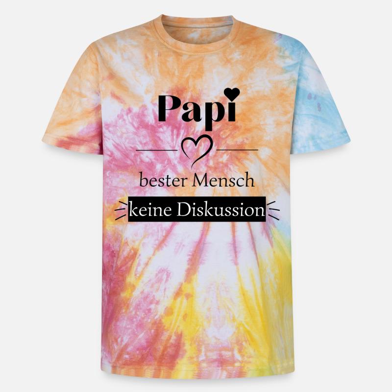 Papi bester Mensch - keine Diskussion - Unisex Premium Tie Dye T-Shirt - Regenbogen-Spirale