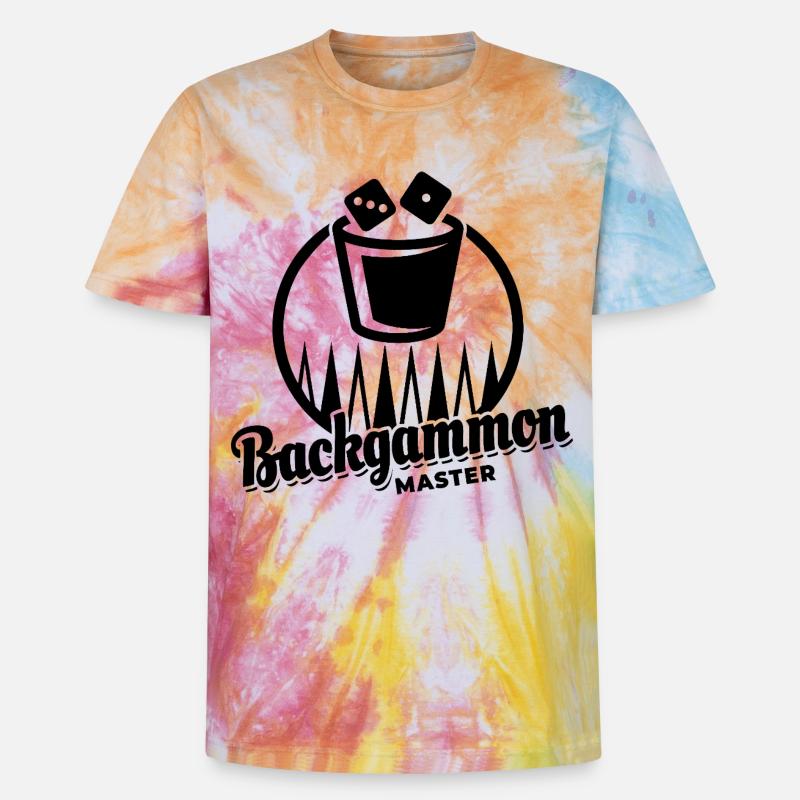 Backgammon Master | Brettspiel | Geschenk - Unisex Premium Tie Dye T-Shirt - Regenbogen-Spirale