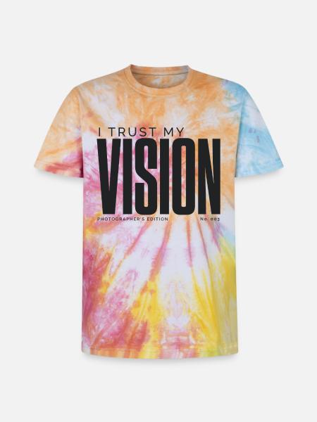 I Trust My Vision | Photographer's Edition - Unisex Premium Tie-Dye T-Shirt - Rainbow Spiral