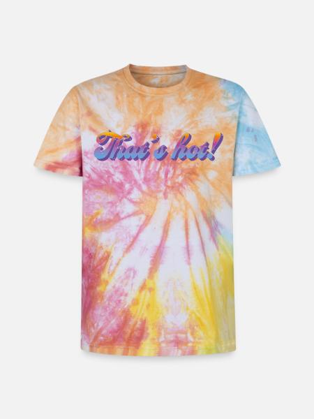 That's hot! – Retro Gradient Style - Unisex Premium Tie-Dye T-Shirt - Rainbow Spiral