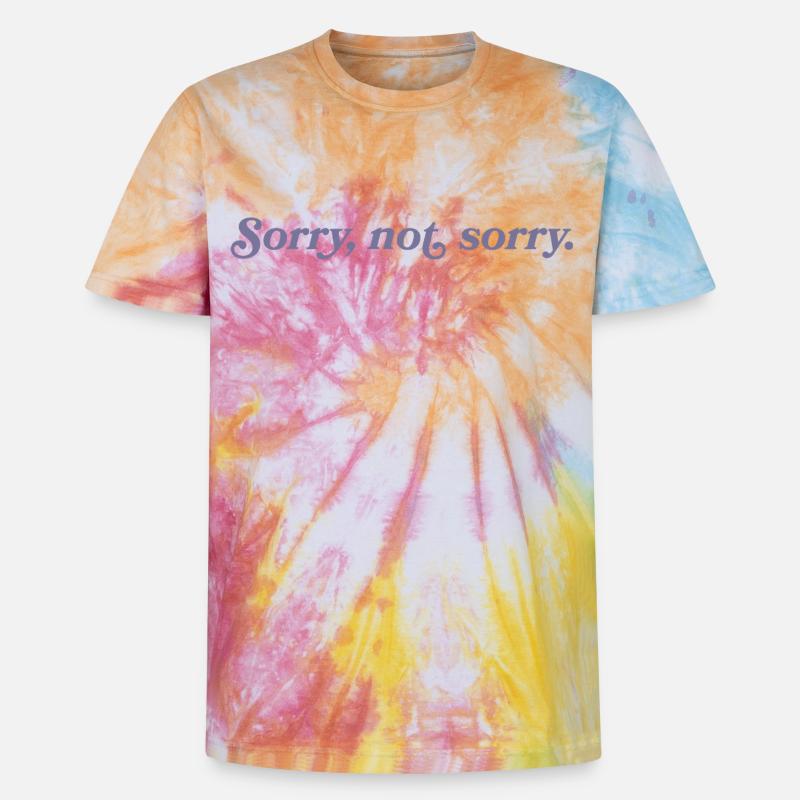 Désolé, pas désolé – Effronté et direct - T-shirt tie-dye premium unisexe - arc-en-ciel spirale