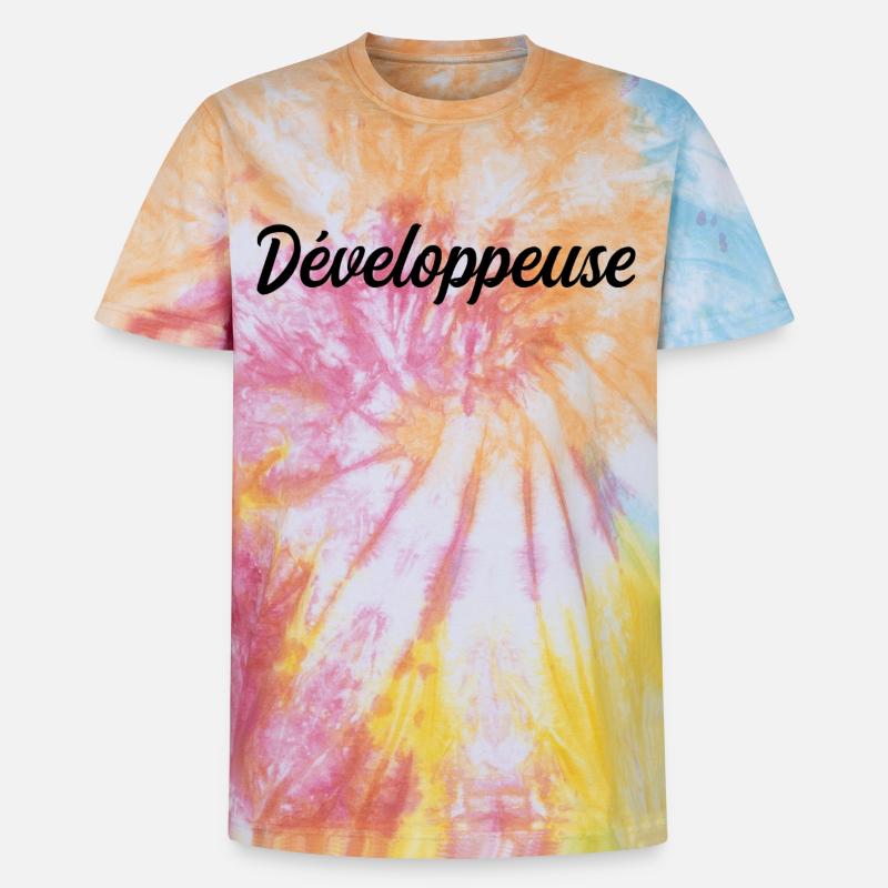 Développeuse Web Code Logiciel Application Tech - T-shirt tie-dye premium unisexe - arc-en-ciel spirale