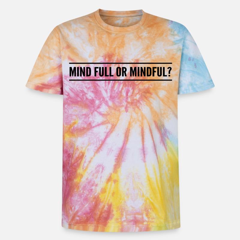 Geistig voll oder achtsam? - Unisex Premium Tie Dye T-Shirt - Regenbogen-Spirale