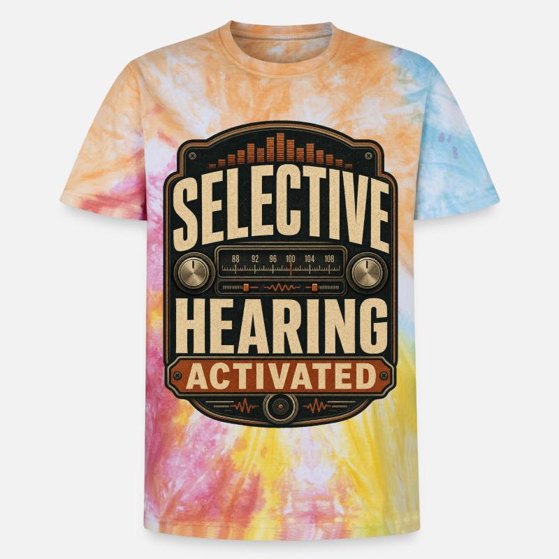 Activation de l’audition sélective - T-shirt tie-dye premium unisexe - arc-en-ciel spirale